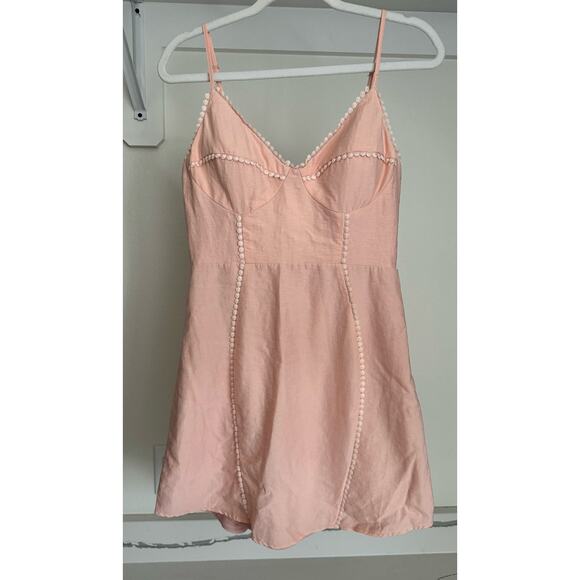 Selfie Leslie Babygirl Structured Bust Circle‎ Lace Trim Dress Pink Size Large - Picture 5 of 12